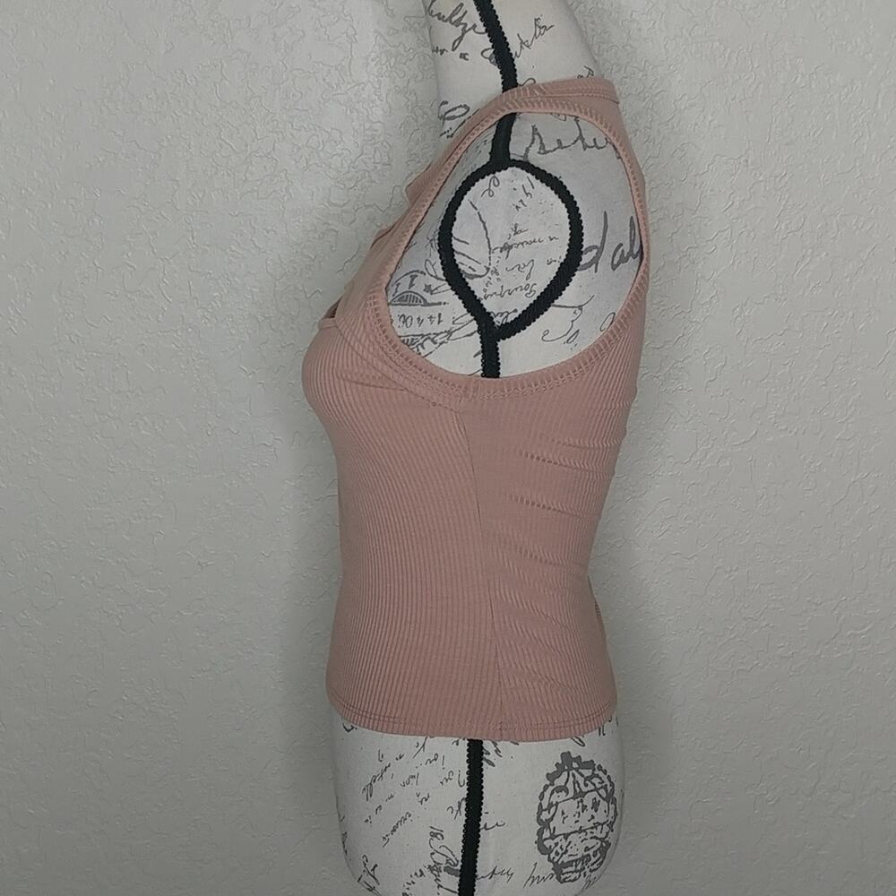Lulus Ribbed Tank Top With Keyhole Tan Size S‎ - Picture 2 of 4